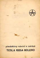 Tesla 1025a - Navod k udrzbe 